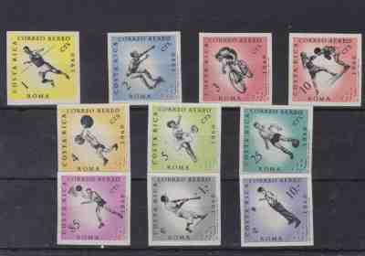 costa rica 1960 Sc C303/12 olympics roma imperf set MNH,rare!      o1085