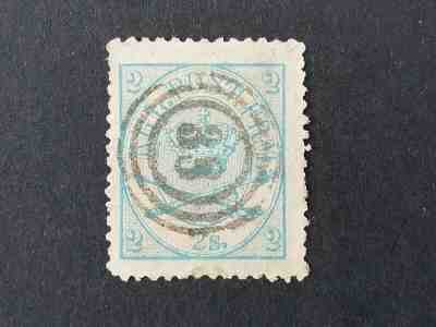 Denmark, Danmark, 2 skilling crown and scepter , numeral cancel 38