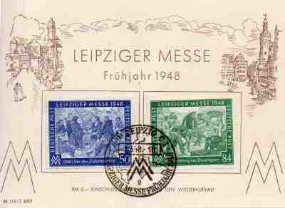 GERMANY 1948 LEIPZIGER MESSE POSTAL STATIONERY CARD FIRST DAY ISSUE 2 MARCH 1948