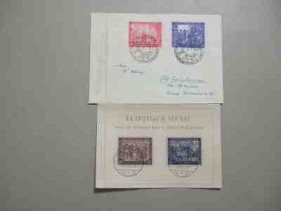 Two Leipziger Messe 1947,1948 Germany covers with sets, special cancel