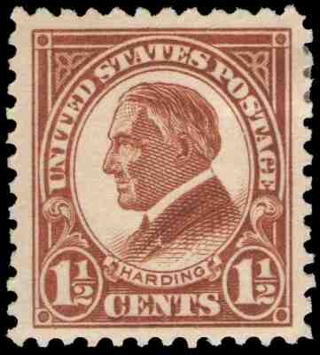 U.S. 553 MINT WITH HINGE 1.5 CENT HARDING