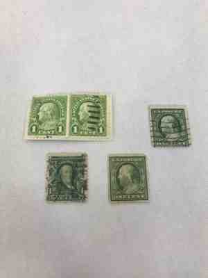 Benjamin Franklin One Cent Stamp Variety Lot of 5 1 Cent Rare Stamps