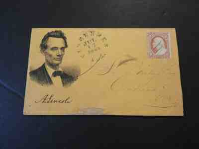 CIVIL WAR ABE LINCOLN BEARDLESS VINCENNES IND 1861 #26 PATRIOTIC COVER LOT 153