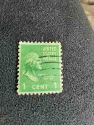 RARE 1 Cent George Washington Green Stamp (Looking Right)