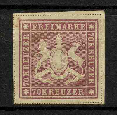 (YYAO 674) Wurttemberg 1873 MNG 70 Kr. Mich 42a Scott 53a Germany 