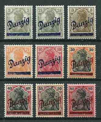 GERMANY DANZIG 1920 KLEINER INNENDIENST SET MICHEL 32-40 SUPERB MNH EXPERTIZED