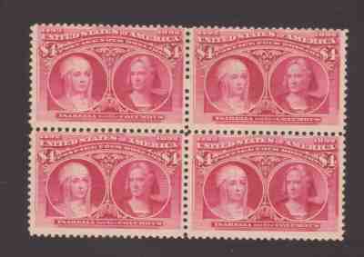 US Scott 244 Mint OG 2H 2 NH Block with PF Certificate CV $19000 As Singles