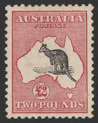 AUSTRALIA : 1913 Kangaroo £2 1st wmk with VARIETIES. ACSC 55A(D) cat $17,000++