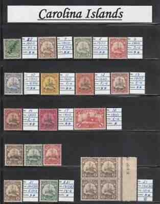 German Caroline Islands 1900-1923 Nice Lot of Mixed Stamps
