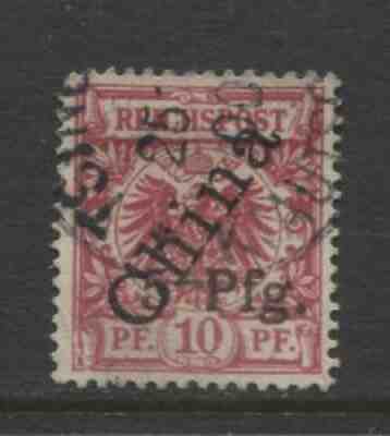 1900 German colonies KIAUTSCHOU 5 on 10 Pf. early issue used, TSINGTAU $ 2,000