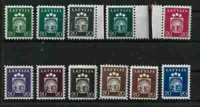 LATVIA ARCHIVE PROOF 18+1 COLORS COAT OF ARMS Mi.287 PERF. Wz.AH WITH GUM MNH