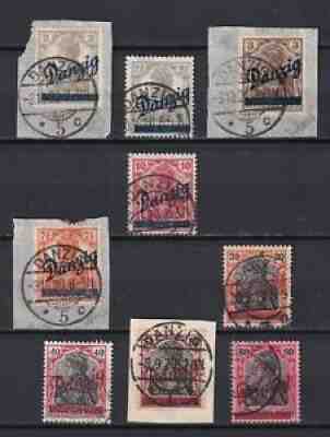 DANZIG GERMANY 1920, Mi# 32-40, CV â?¬2700, signed by Bloch, USED