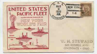 1939 USS Schenck NY world's fair cachet cover [5838.374]