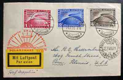 1931 Germany Graf Zeppelin Icebreaker Malyguin Cover Polar Flight LZ127 #C40-42