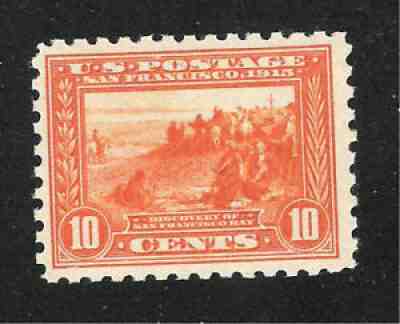 Scott 404 Panama-Pacific 10c orange perf 10 MNH with PSE.