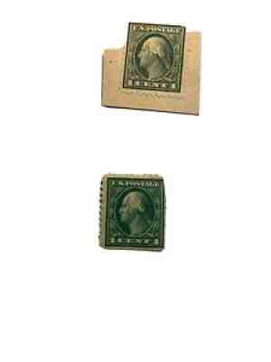 Rare Green Line 1 cent George Washington Stamp one cent on Postcard vintage