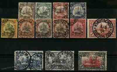 German 1901 China Kiachau Deutsche Kiautschou Michel 5-17 Unwmk Used Set 62450