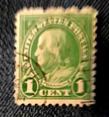 Very Rare US Green Ben Franklin Cancelled 1c One Cent Postage Stamp