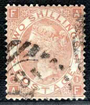 GB QV High Value Key Stamp SG.121 2s Brown (1880) AF Used Cat Â£4,250+ GOLD90
