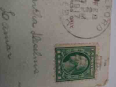 Rare Green George Washington Stamp - Vintage 1917 - 1 cent stamp - used