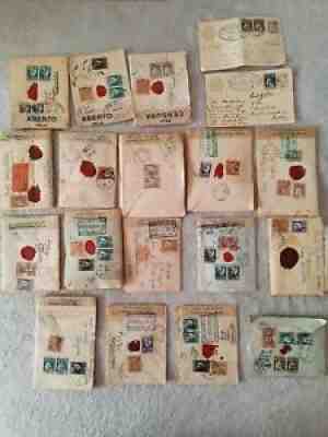 Rare WWI lot of 19 letter stamp portuguese India to Portugal censored & others