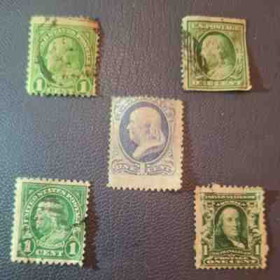Rare Benjamin Franklin U.S. Postage Stamps Set collectors item error in grey