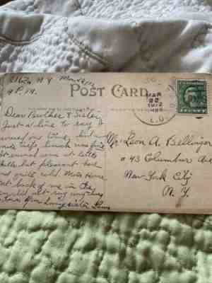 Rare Green Line 1 cent George Washington Stamp one cent on Postcard vintage