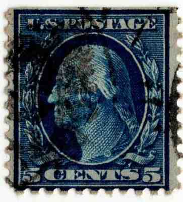 5 Cents George Washington with Bluish Gray Paper (Blue)!