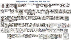 All Turkish stamps, complete sets of years from 1938 to 2022, (1382 sets), MNH