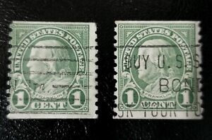 RARE  BENJAMIN FRANKLIN ONE CENT US STAMP 2 Stamps