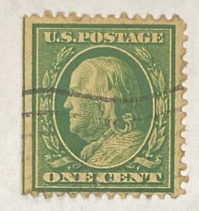 Benjamin Franklin Green One 1 Cent U.S. Stamp (Extremely Rare)  1908 Antique