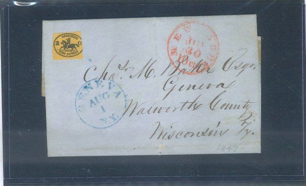 Pony Express Covers including a LAST KNOWN USAGE & 4 Hanford’s Pony Express 78L1