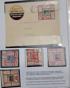 O) URUGUAY,  WATERLOW AND SONS, PERFINS, ARTIGAS 3c green,  ARTIGAS 7c red, arti