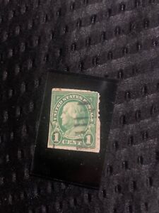 New ListingBEN FRANKLIN VINTAGE ONE CENT STAMP EXTREMELY RARE - Lime Green
