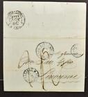 LEBANON Turkey to ITALY 1845 Scarce Disinfected Ship Mail Cover BEIRUT Livorno