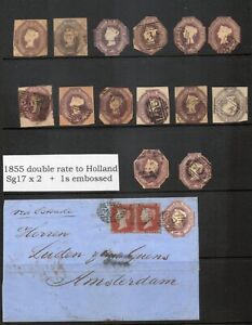 GB QV Embossed Collection 54 stamps covers stationary etc. Cat £45000+