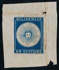 Uruguay SC# 1, 1857 postage stamp used, on piece, certified, Diligencia Type 2