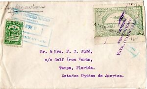 COLOMBIA - USA - SCADTA - COVER W/ 30c PROVISIONAL STAMP W/ ERROR - 1921 Sc C20v