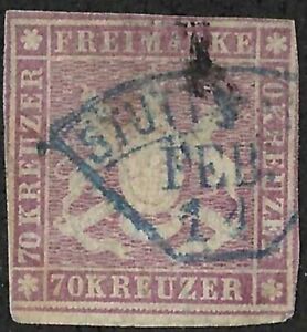 EAS_STAMPS Wurttemberg #53 USED F/VF SCV $4,000.00 MP EST