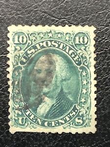 US Stamp 1867 10 Cent Z Grill Scott 85D