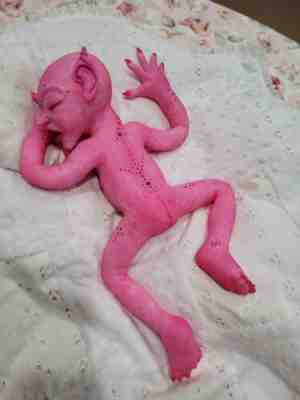 Full Body Solid Silicone Doll Fairy goblin Reborn Baby Doll Ooak micro preemie