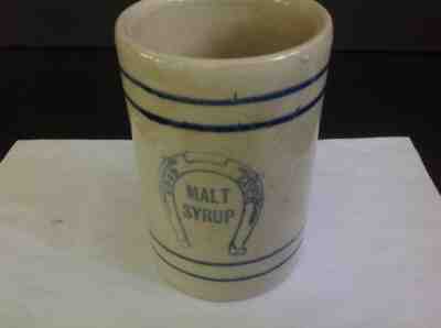 Red Wing Stoneware Mug, Double Blue Ring Band, Advertising beer stein ,