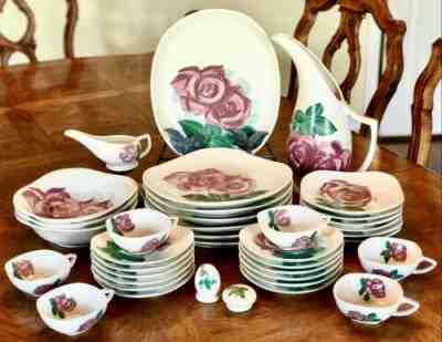 Set Of 8 Red Wing buy Pottery Lexington Rose Pattern. 4 Plates, 2 Bowls, 2 Cups