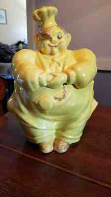 Red Wing Pottery CHEF PIERRE  YELLOW COOKIE JAR FACTORY MINT CONDITION