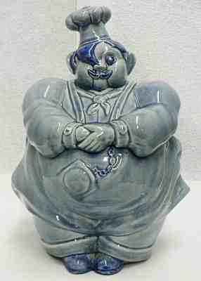 RED WING POTTERY BLUE CHEF PIERIE COOKIE JAR