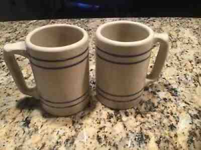Vintage Red Wing Stoneware Pottery Mug Stein Blue Bands Brewania, Last Ones Made