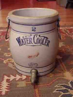 Antique Red Wing Union Stoneware # 2 Gallon Water Cooler Small Wing