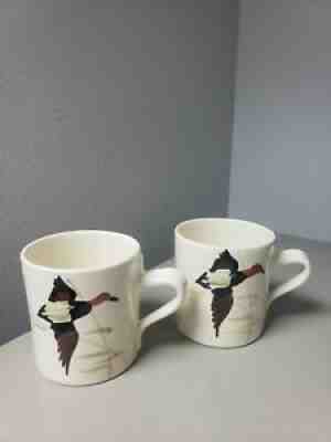 RARE~*2*NEAR MINT~Vintage Mid-Century Red Wing Pottery FLIGHT~COFFEE MUGS CUPS