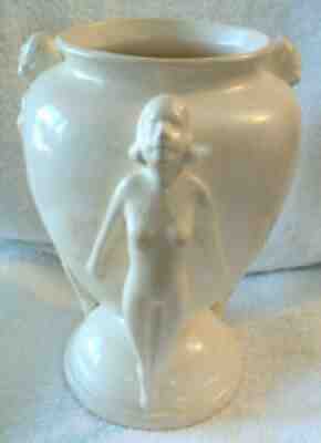 Vtg Antique 1930 Rumrill Red Wing NUDE Athena Art Pottery Bouquet Vase 530 USA