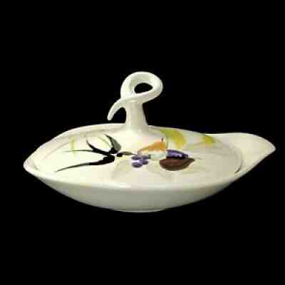 Red Wing Capistrano Serving Bowl with Lid Mid Century Handpainted Vintage